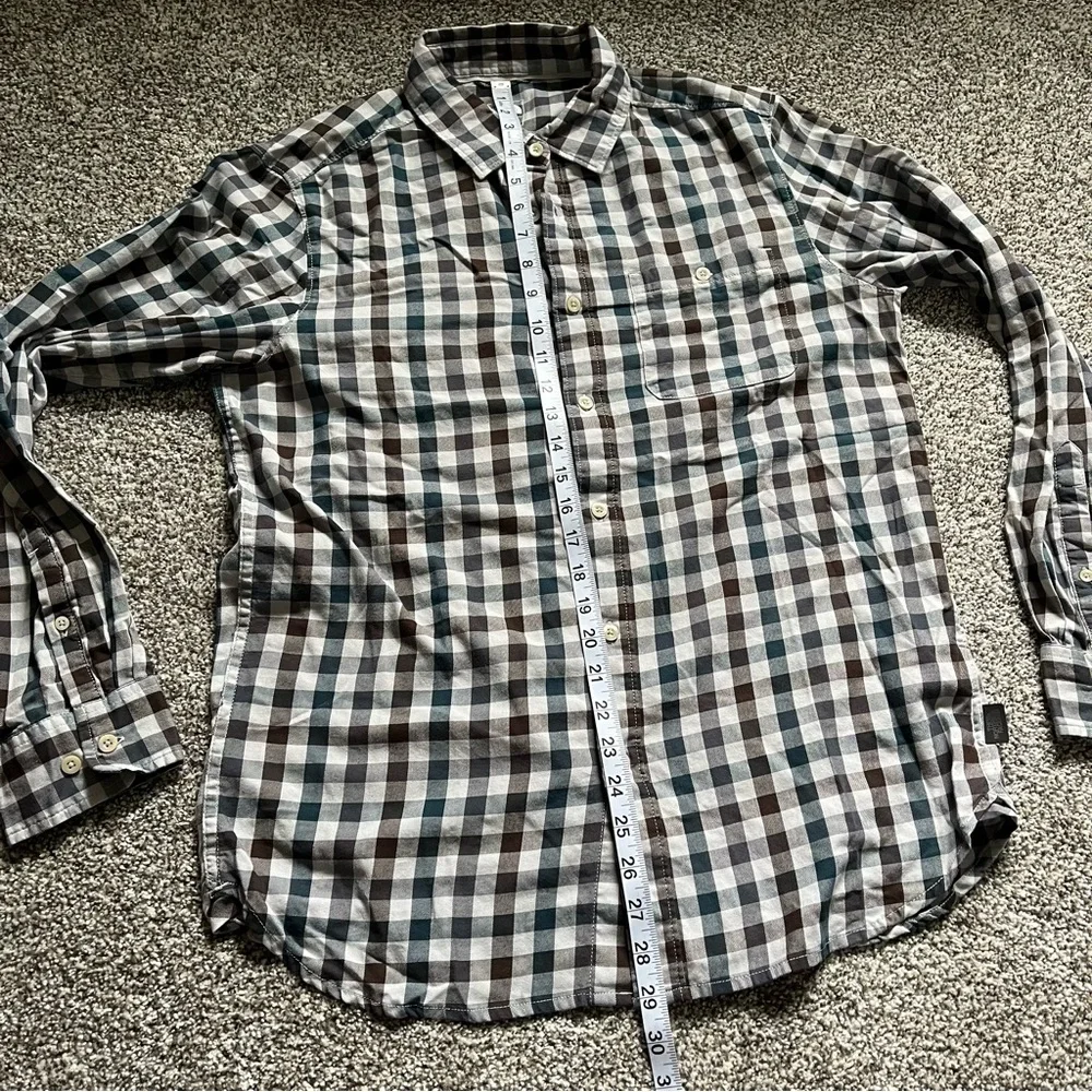The North Face Grey‎ Plaid Long Sleeve Button Up Mens M
